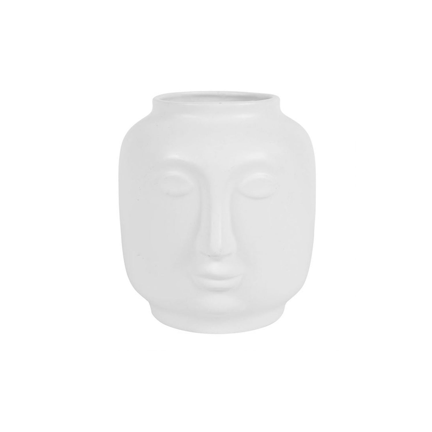 Vaso Decorativo Face Cerâmica Branco