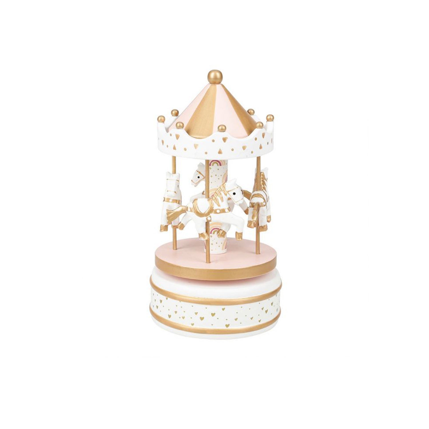 Carrossel Musical Decorativo Rosa/Dourado