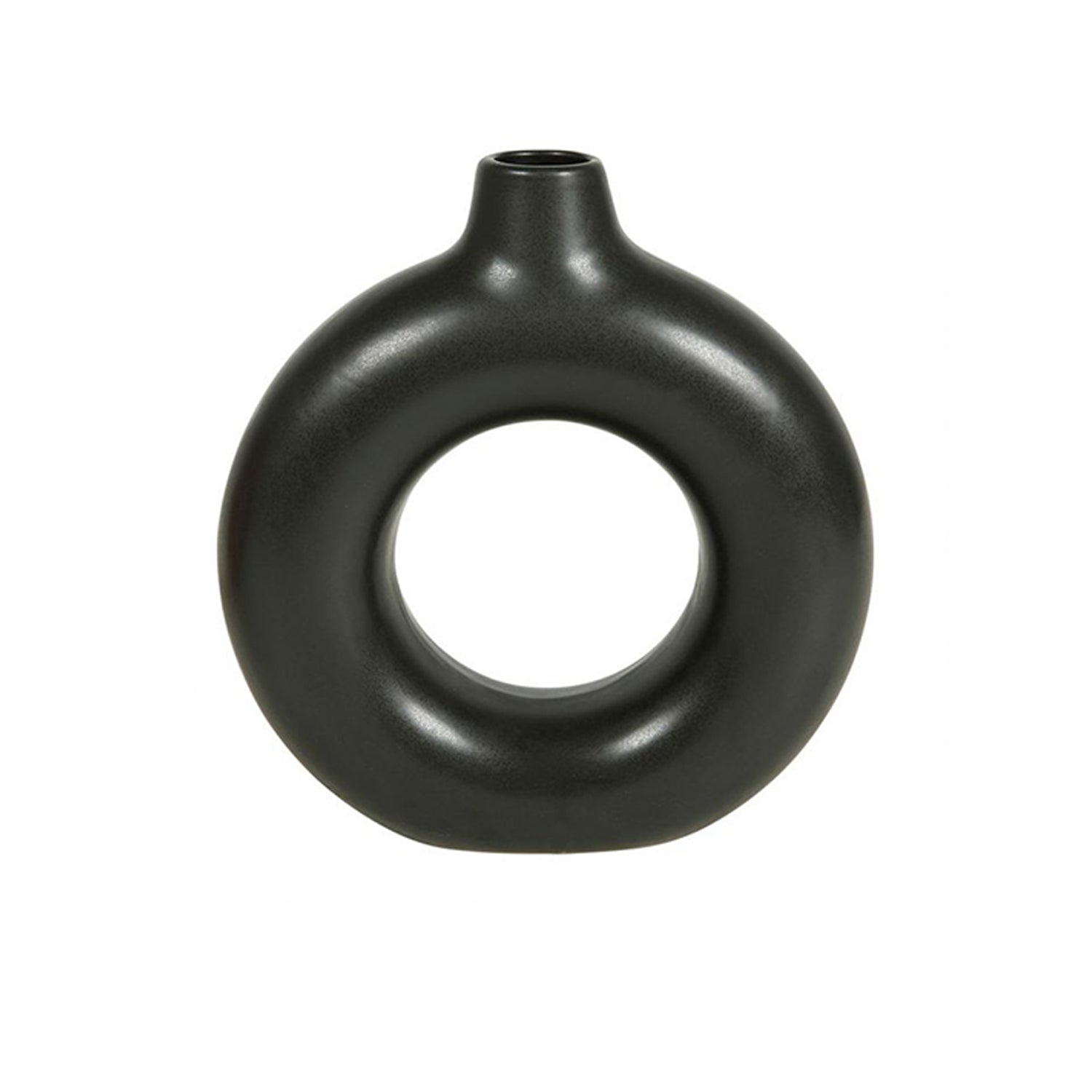 Vaso Cerâmica &quot;Circle&quot; Preto