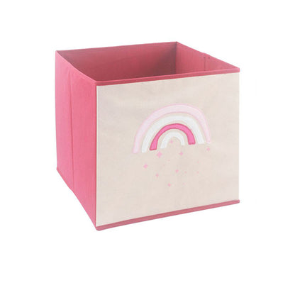 Cubo de Arrumação Infantil Arco-Íris Rosa