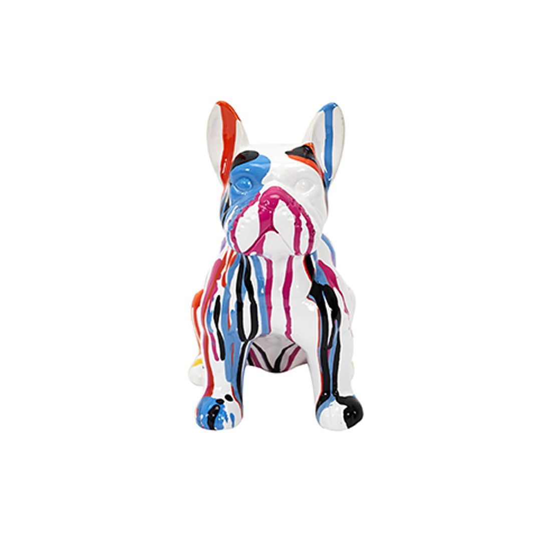 Bulldog Decorativo Branco com Tinta