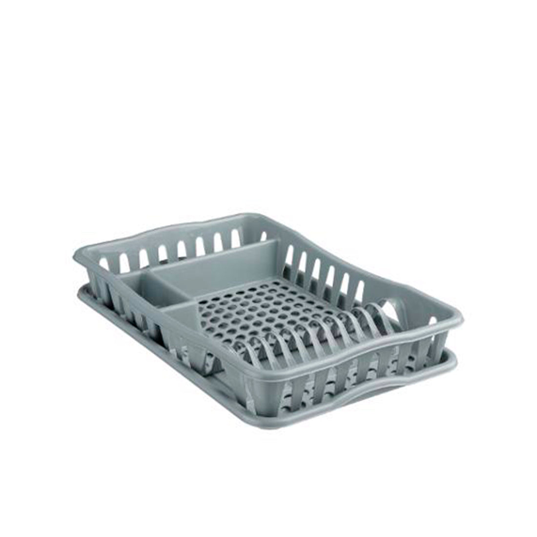 Escurridor de platos de plástico gris