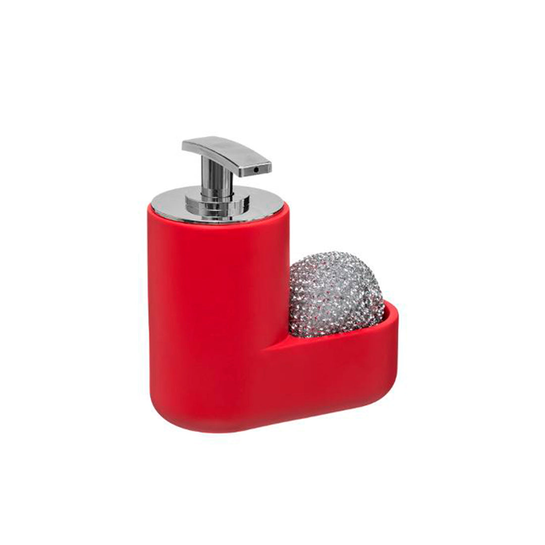 Dispensador de detergente para platos rojo con soporte y mopa