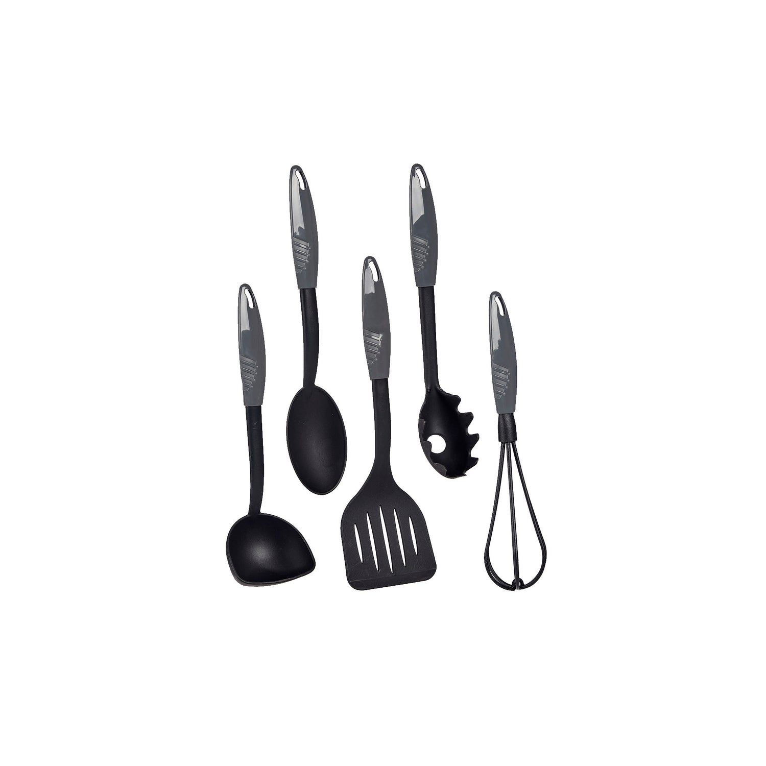 Conjunto 5 Utensílios Cozinha Nylon Antracite