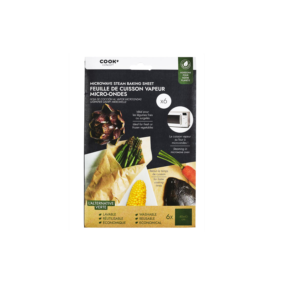 Hoja de cocción al vapor reutilizable