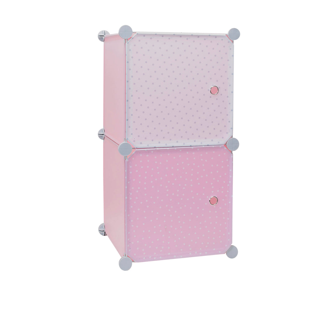 Cubos de Arrumação Modulares Branco/Rosa 2 un