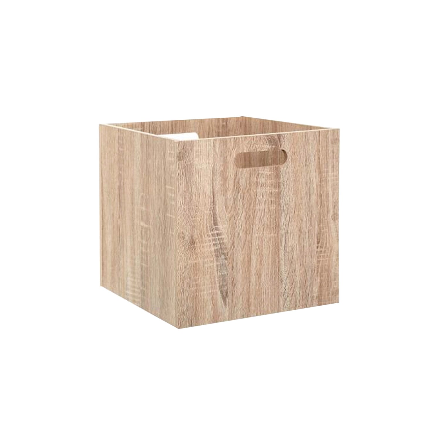 Cubo de almacenamiento de madera natural