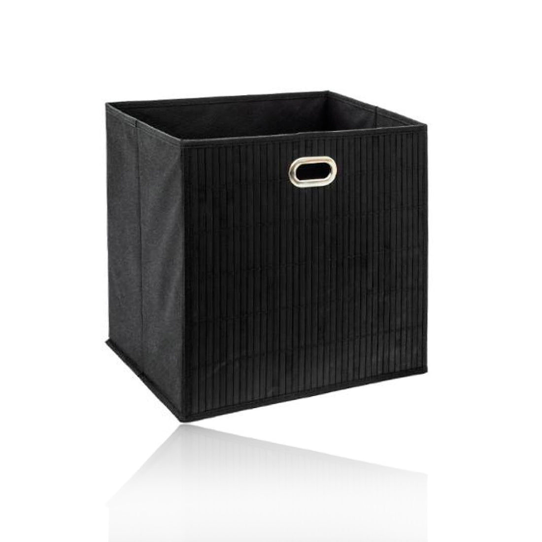 Cubo de almacenamiento de bambú negro