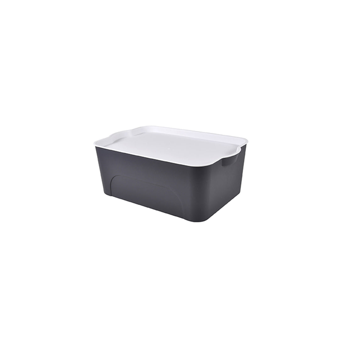 Caja Almacenaje Antracita Tapa Plastico Blanco 16 L