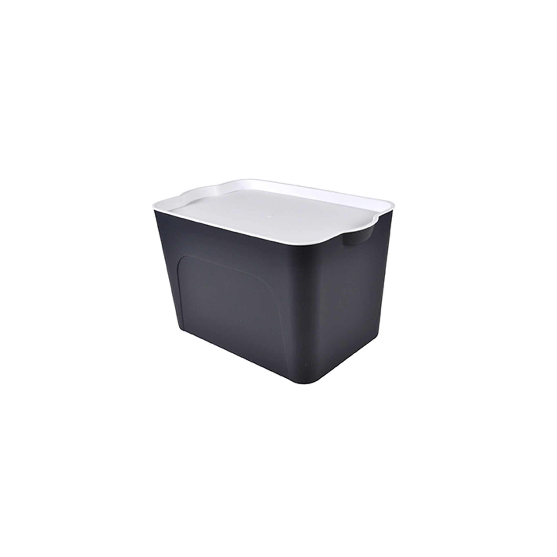 Caja Almacenaje Antracita Tapa Plastico Blanco 26 L