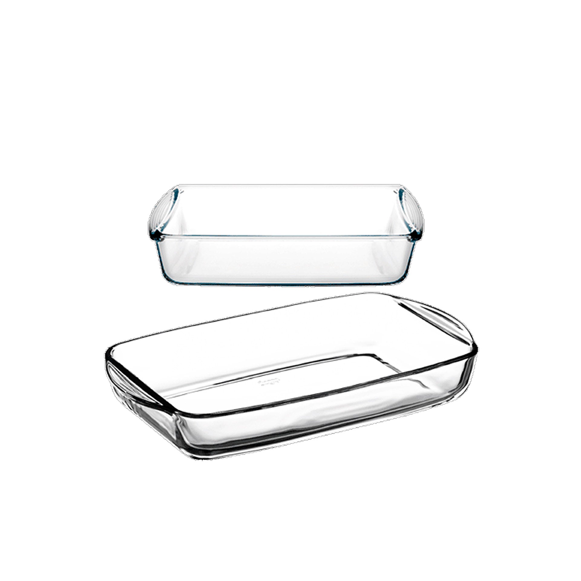 Set de 2 Fuentes de Horno Rectangulares de Cristal