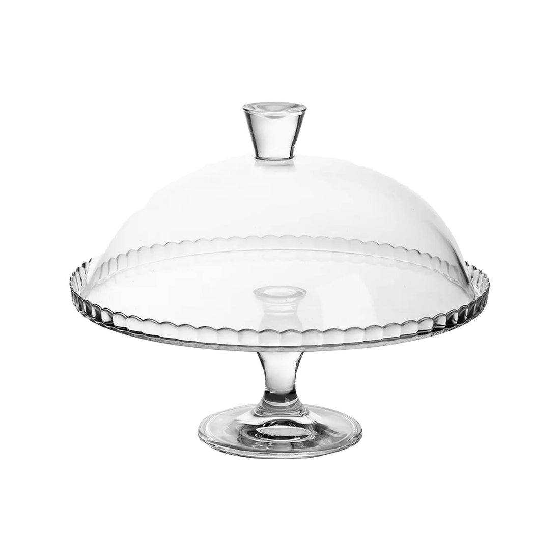 Plato Cristal 32 cm con Pie + Tapa