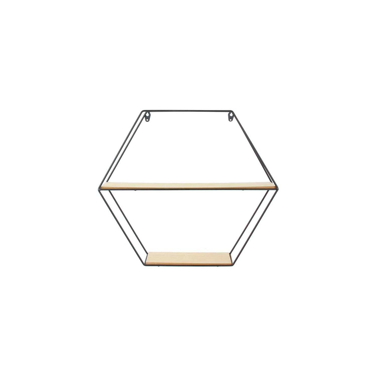 Estante de pared hexagonal de metal negro