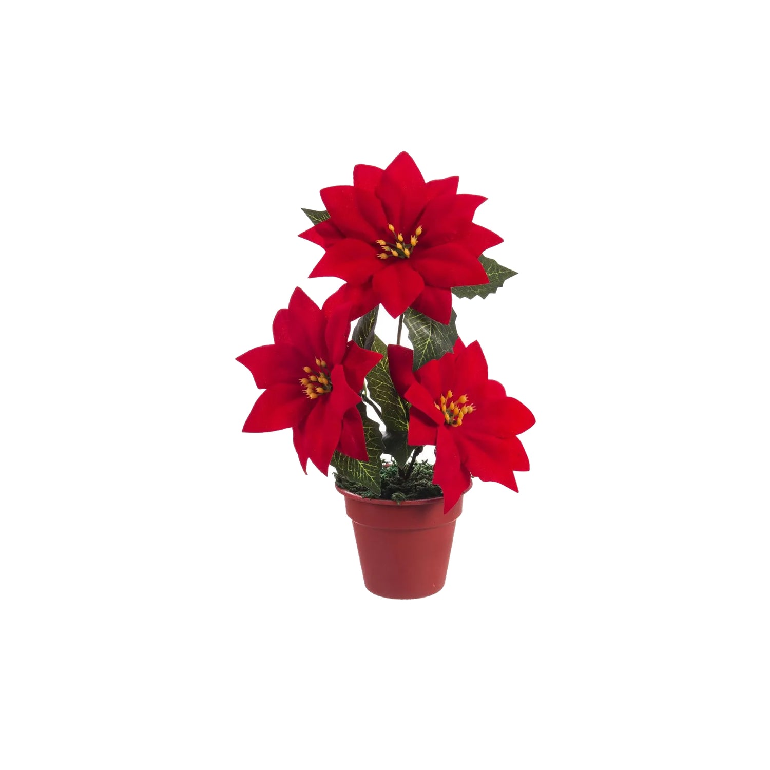 Vaso Artificial Flor Poinsetia 20 cm