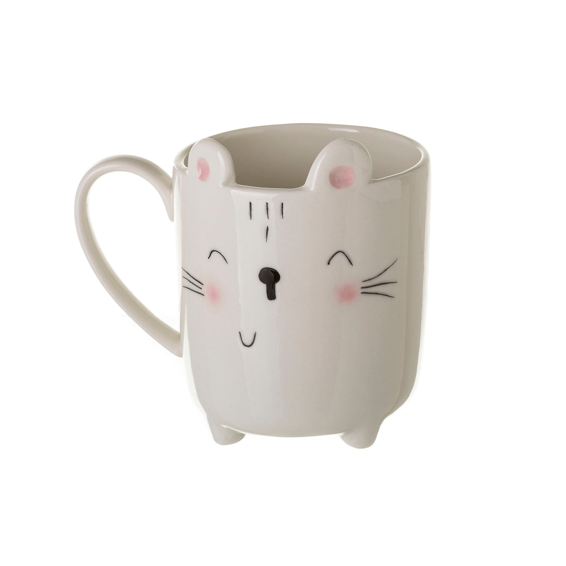 Caneca Kitty Porcelana Branca