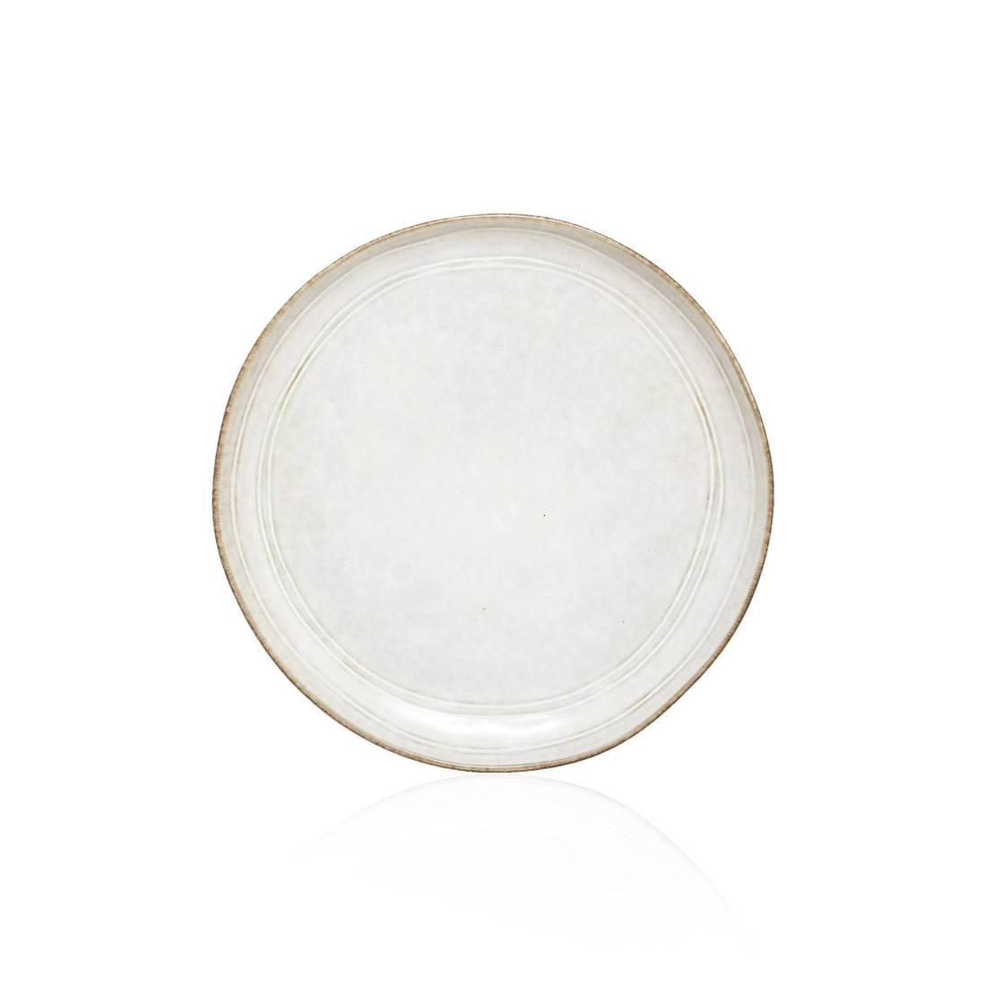 Plato Porcelana Flor Gris 22 cm