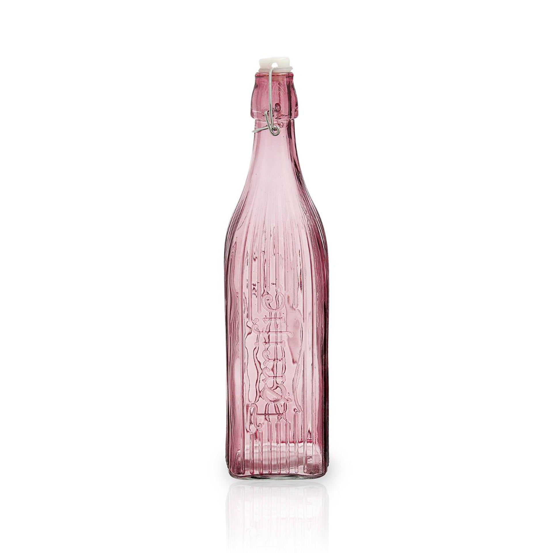 Botella Cristal con Tapa Viba Rosa 1 L