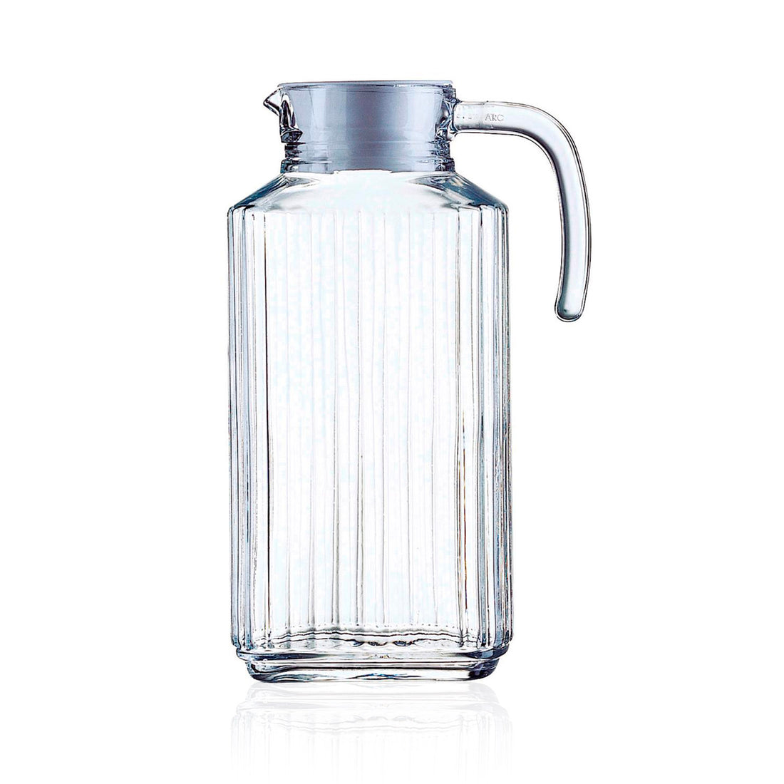 Jarro Água com Tampa Vidro Quadro 1,7 L