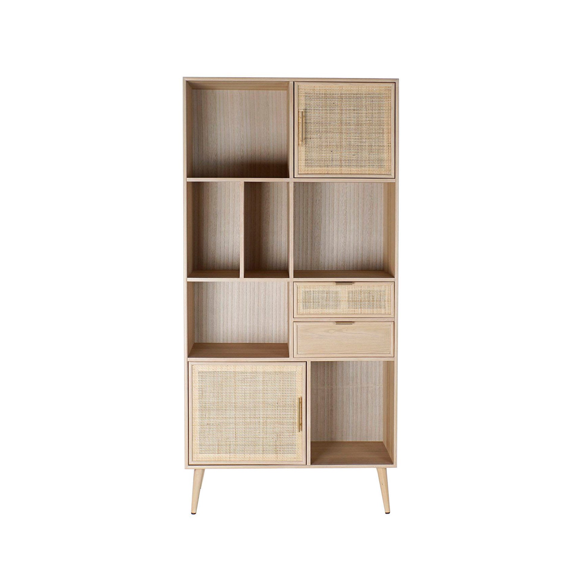 Librería Paulownia Rejilla Natural MDF