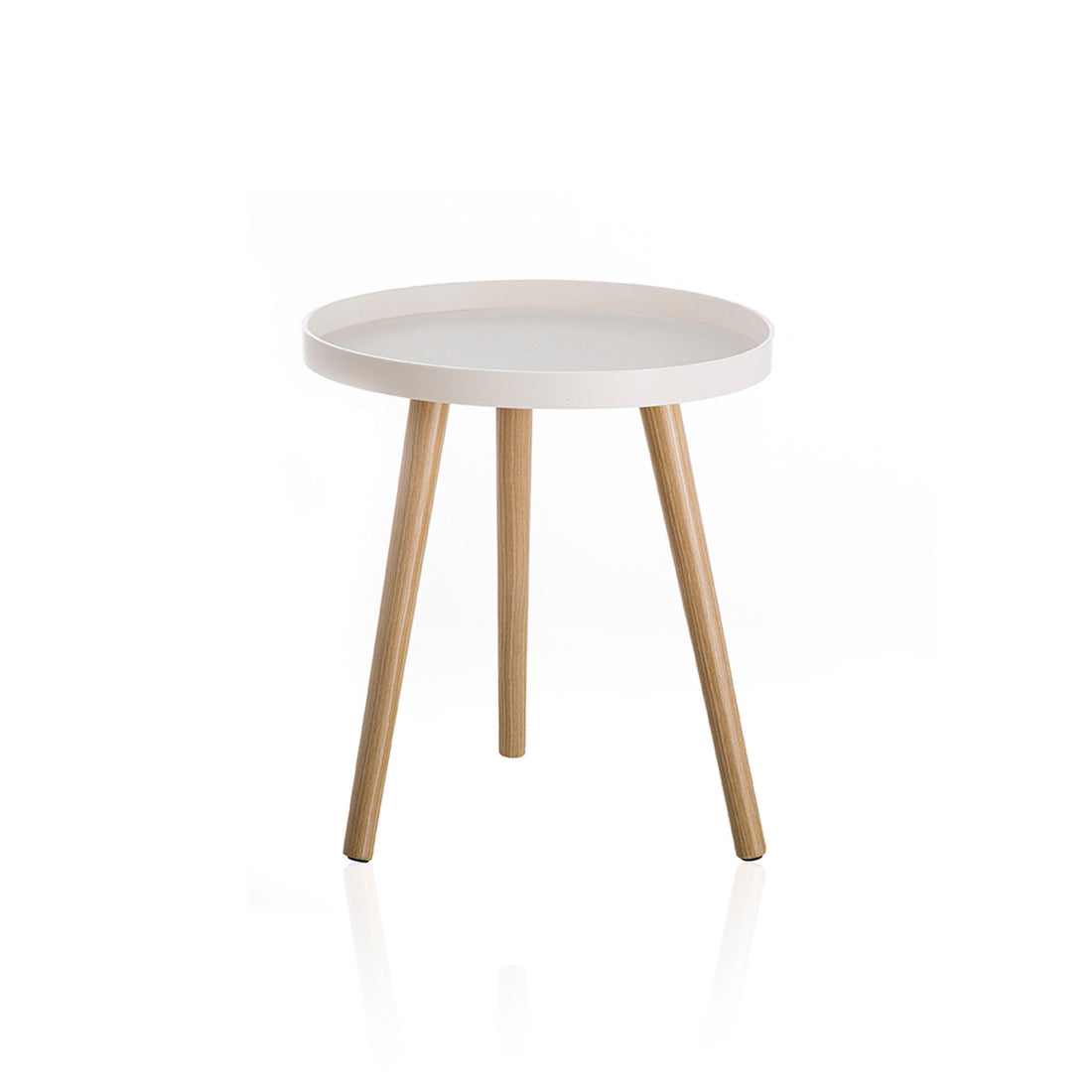 Mesa auxiliar de madera blanca
