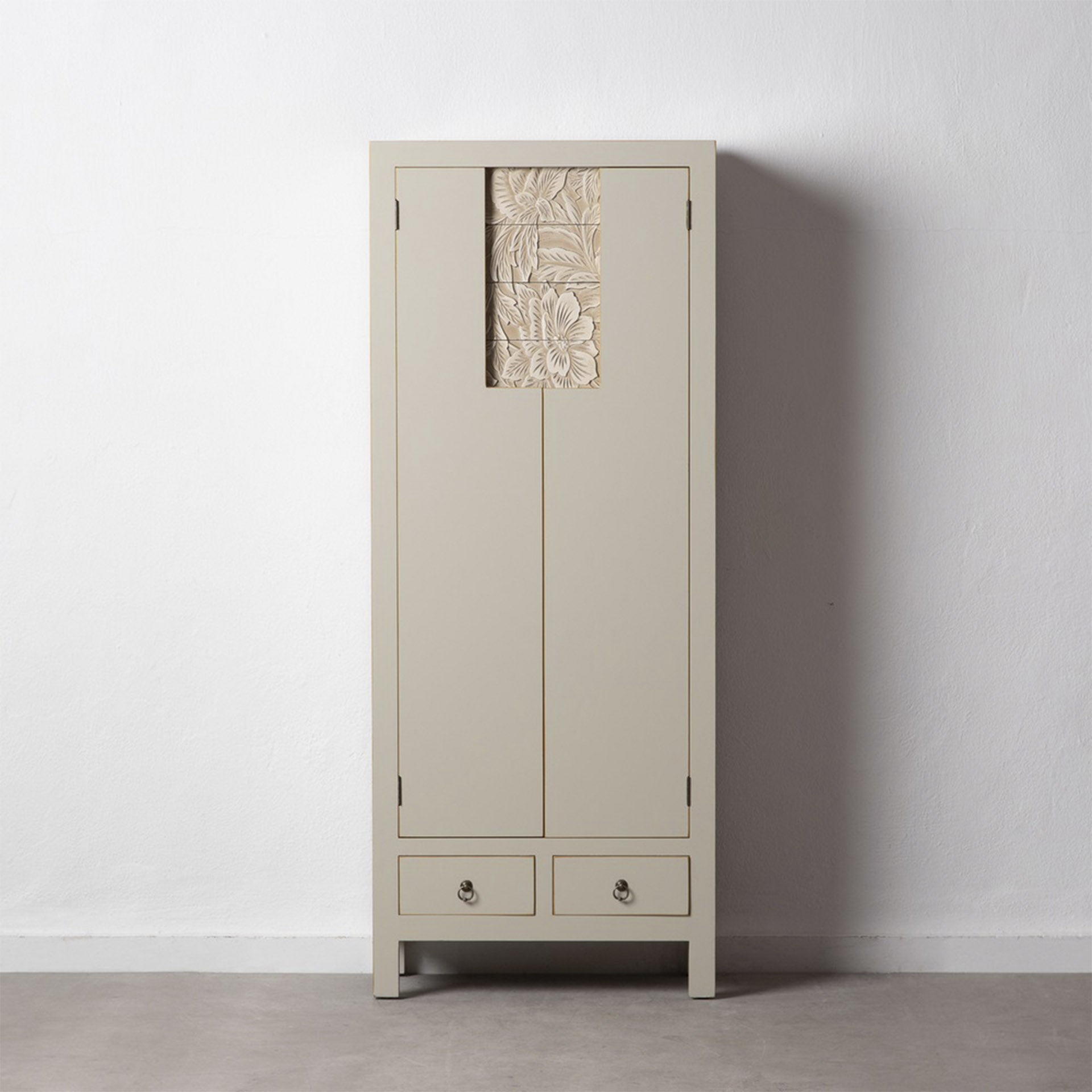 Armário Cabinet Taupe com 2 Portas e 2 Gavetas