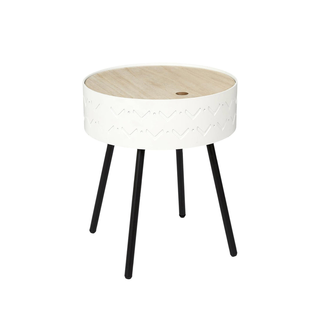Mesa auxiliar con almacenaje Eugenie blanco