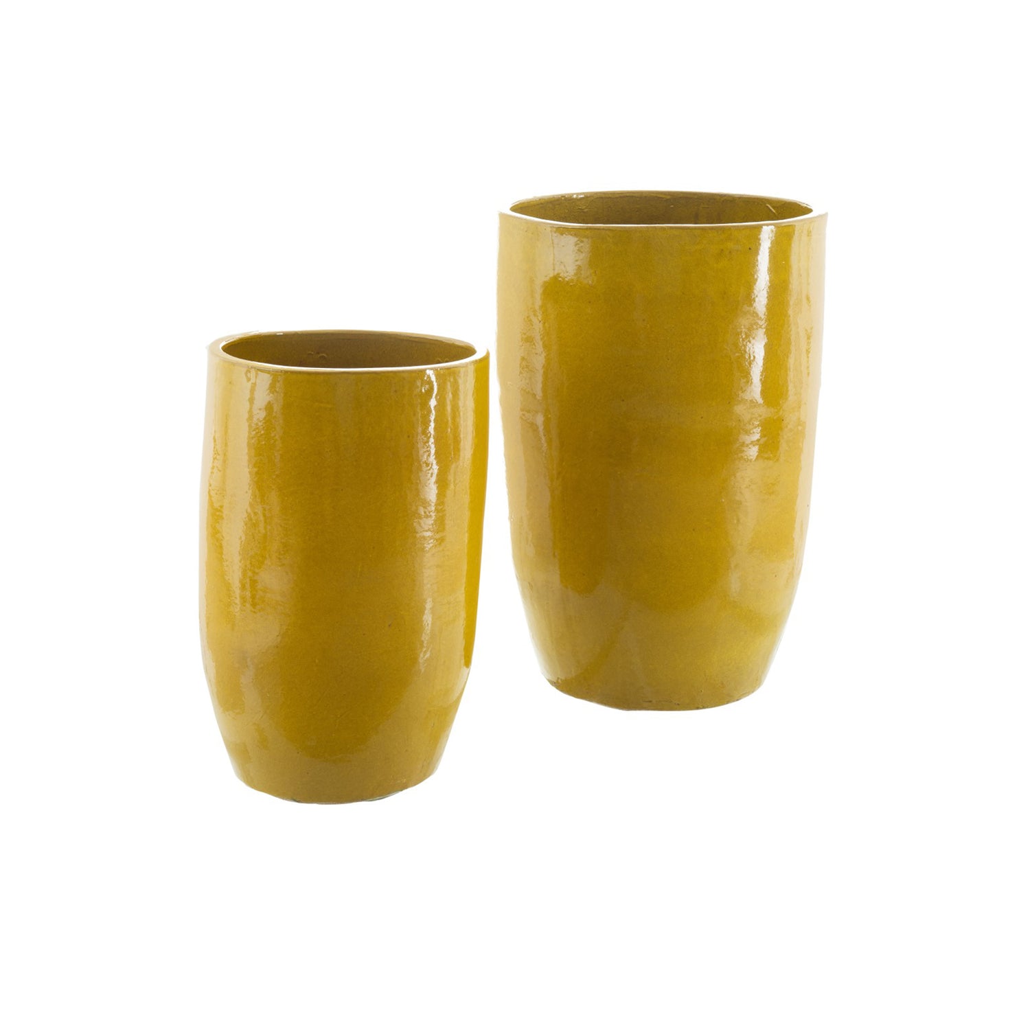 Conjunto 2 Vasos Cerâmica Amarelo