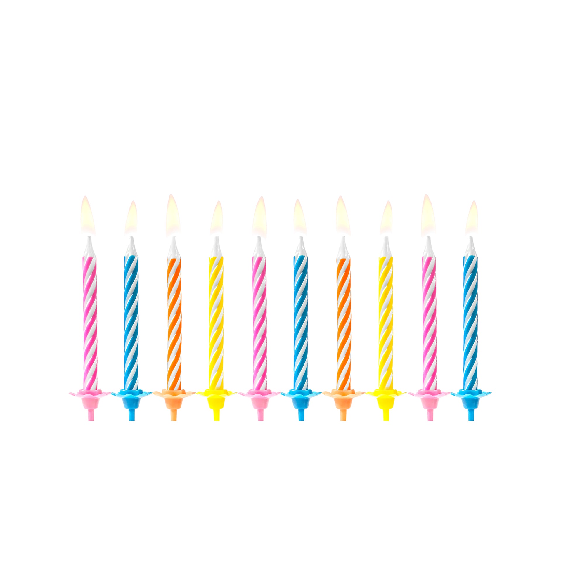 Pack 10 Velas Aniversário Mix Cores 6 cm