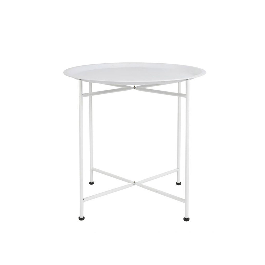 Mesa de Apoio Redonda Metal Branco