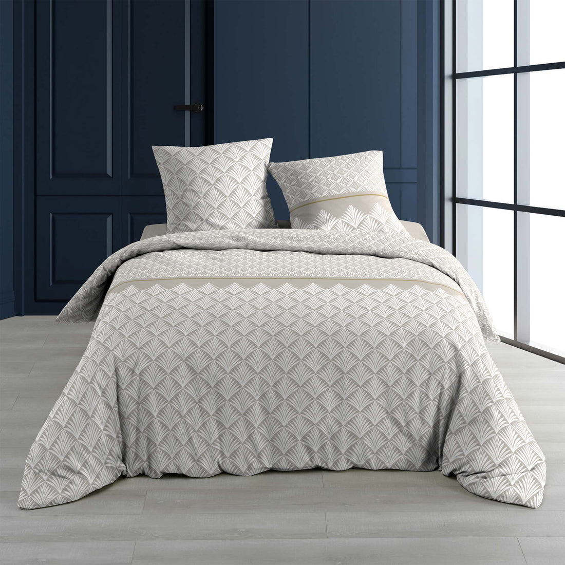 Jogo Cama 3 Peças Estampado Allover Orfea Natural